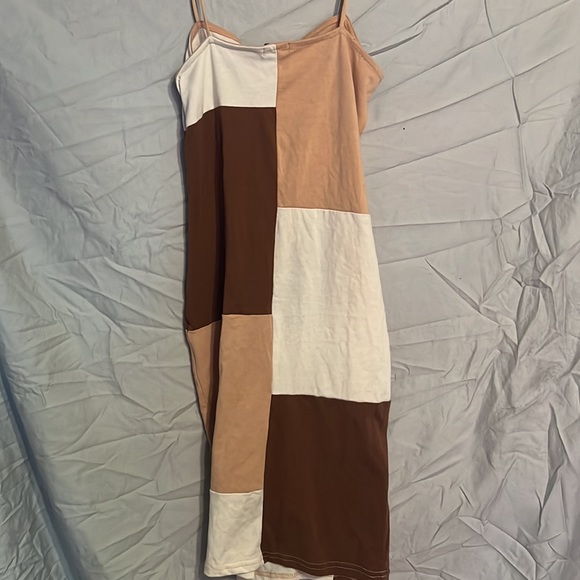 tight fitted knee length shades of brown dress - Picture 2 of 3